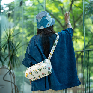 钟声刺绣 全手工 新款春不懈腰鼓包 多功能户外收纳包 茶道零配