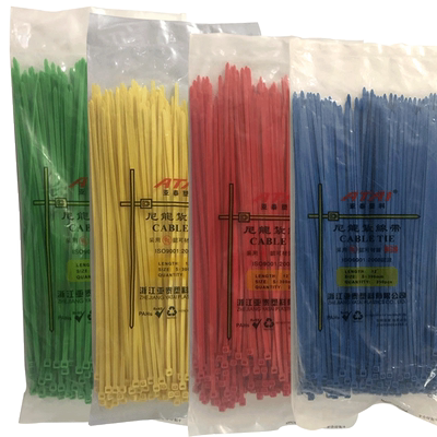 250条/包红黄蓝绿自锁式尼龙扎带