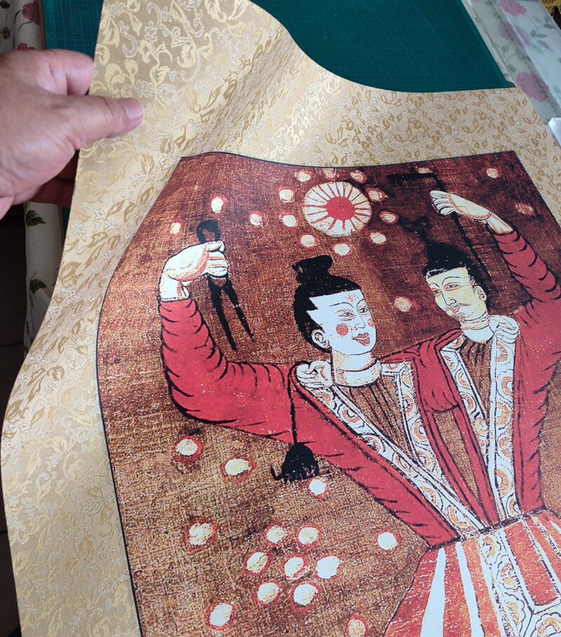 伏羲女娲无框画片复制品定制 仿古籍展览品私人会馆民俗餐厅陈列