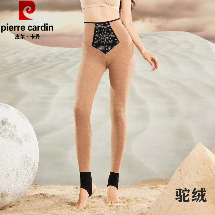 355克皮尔卡丹暖宫润养驼绒织片裤6268冬季加厚一体绒保暖裤显瘦