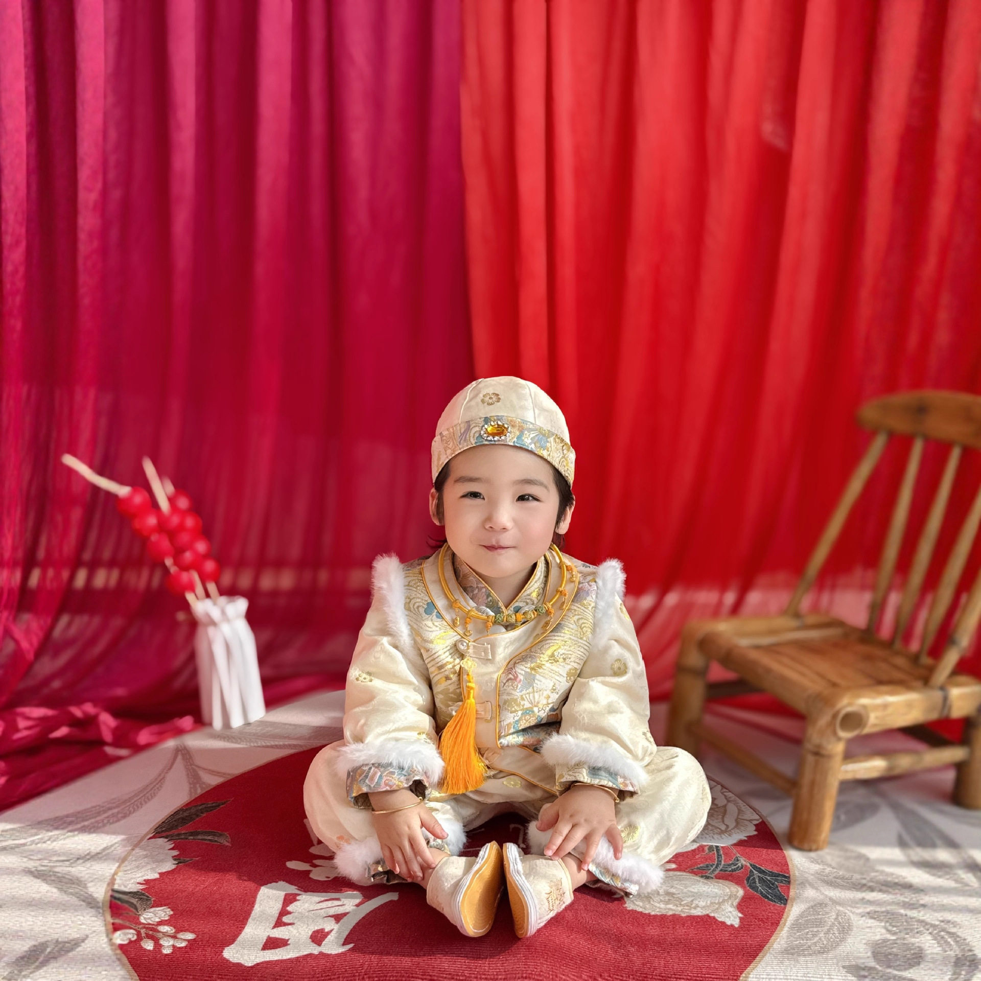 周岁宝宝礼服中式套装男童生日中国风抓周唐装冬装婴儿马年拜年服