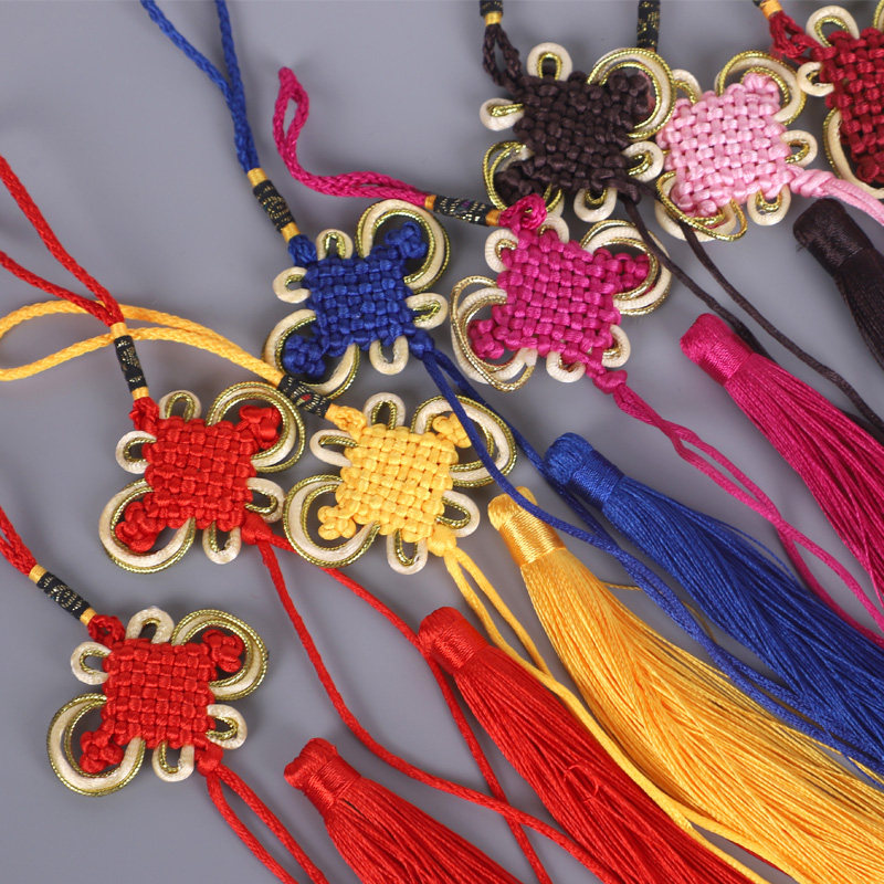 半成品绳子中国结手工小号精致流苏挂件挂饰编织diy蝴蝶结配件