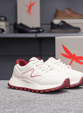 红蜻蜓女鞋2025秋季新款时尚百搭厚底舒适透气休闲鞋BQ68083001女