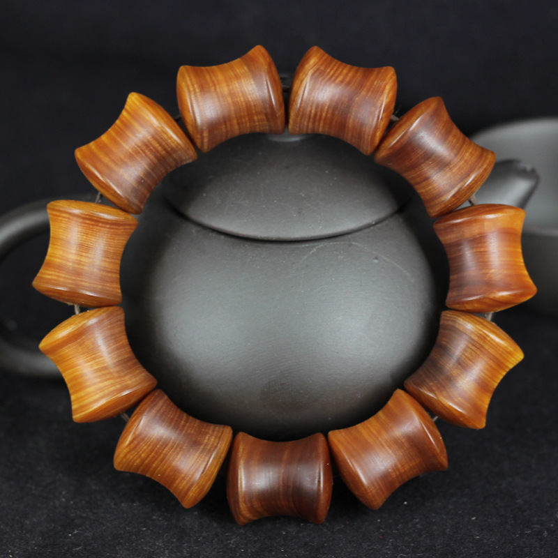 崖柏手串 男款太行山崖柏手链 陈化根料 奶香味 20*18MM*11颗竹节