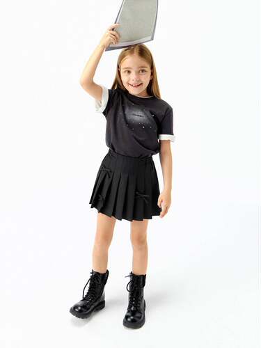 little moco专柜正品25秋装新款女童休闲纯棉短袖T恤KBE3TEE024