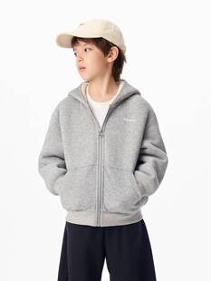 加绒卫衣 little moco童装26冬新款男女童印花连帽外套KBF4COTT03
