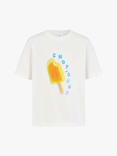 little moco夏季薄款男女童印花圆领短袖T恤凉感速干衣KBE2TEE010