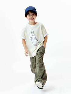 littlemoco专柜正品2026夏装男女童印花宽松休闲长裤KBF2PAT020