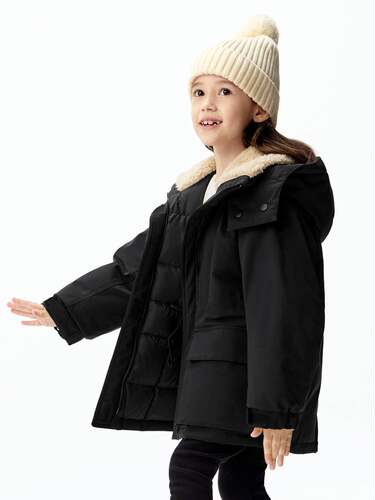 little moco专柜正品25冬装男女童三防工装羽绒服外套KBE4EIN003