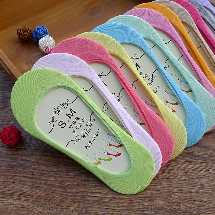 纯棉防滑运动吸汗透气硅胶短袜