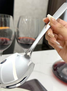 韩国网红家用长柄勺子不锈钢大勺子餐具勺分菜勺酒店公用勺大公勺