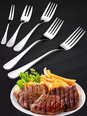 Western tableware small fork creative long handle stainless steel fork Fruit fork Adult main meal fork Household children's salad