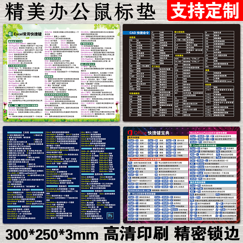 office办公软件快捷键mac鼠标垫