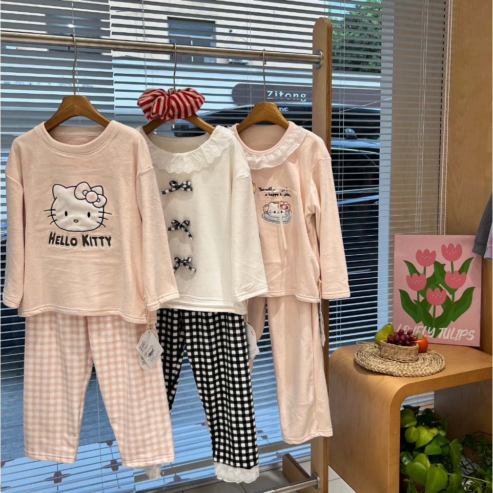 秋冬新款卡通海岛绒儿童家居服套装 MDJ5356