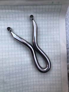 弹弓手工304冷弯不锈钢银蛇单卡双叉龅牙型单卡钛合金