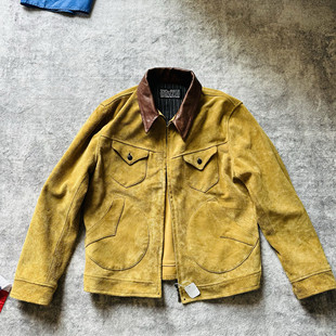 定制medoza门多萨反毛皮皮衣外套复古美式翻绒皮夹克飞行古堡出品