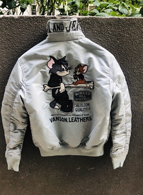 猫和老鼠三代羽绒棉Vanson棉服飞行服夹克45P汤姆杰瑞 自发热保暖