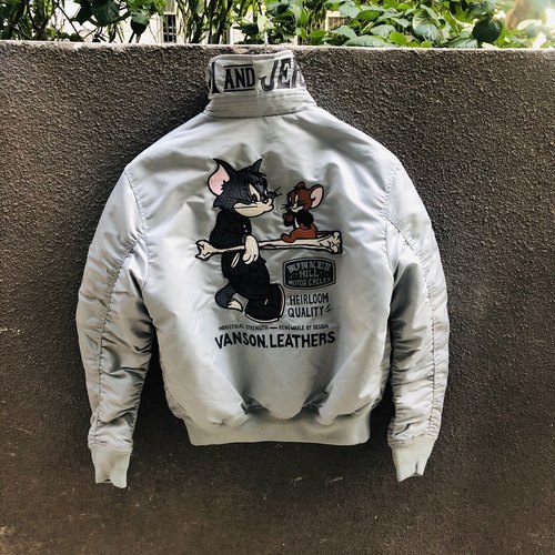 猫和老鼠三代羽绒棉Vanson棉服飞行服夹克45P汤姆杰瑞 自发热保暖