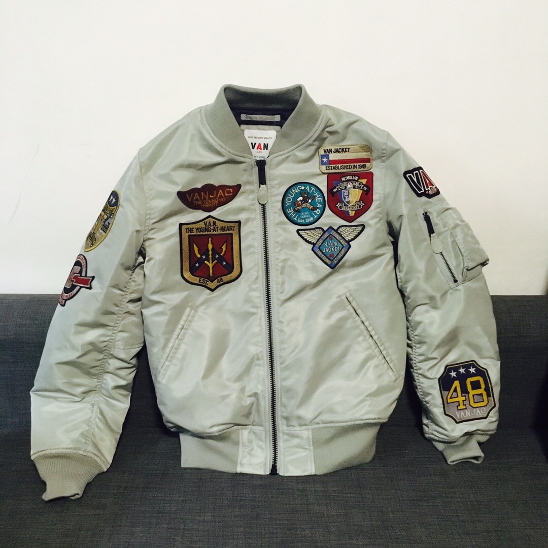 多徽章van初心飞行服 军事风机车摩托棉服夹克外套 杜邦三防面料