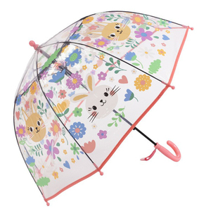 2-7岁幼儿园宝宝伞儿童伞透明伞森林卡通安全轻便小孩长柄伞雨伞