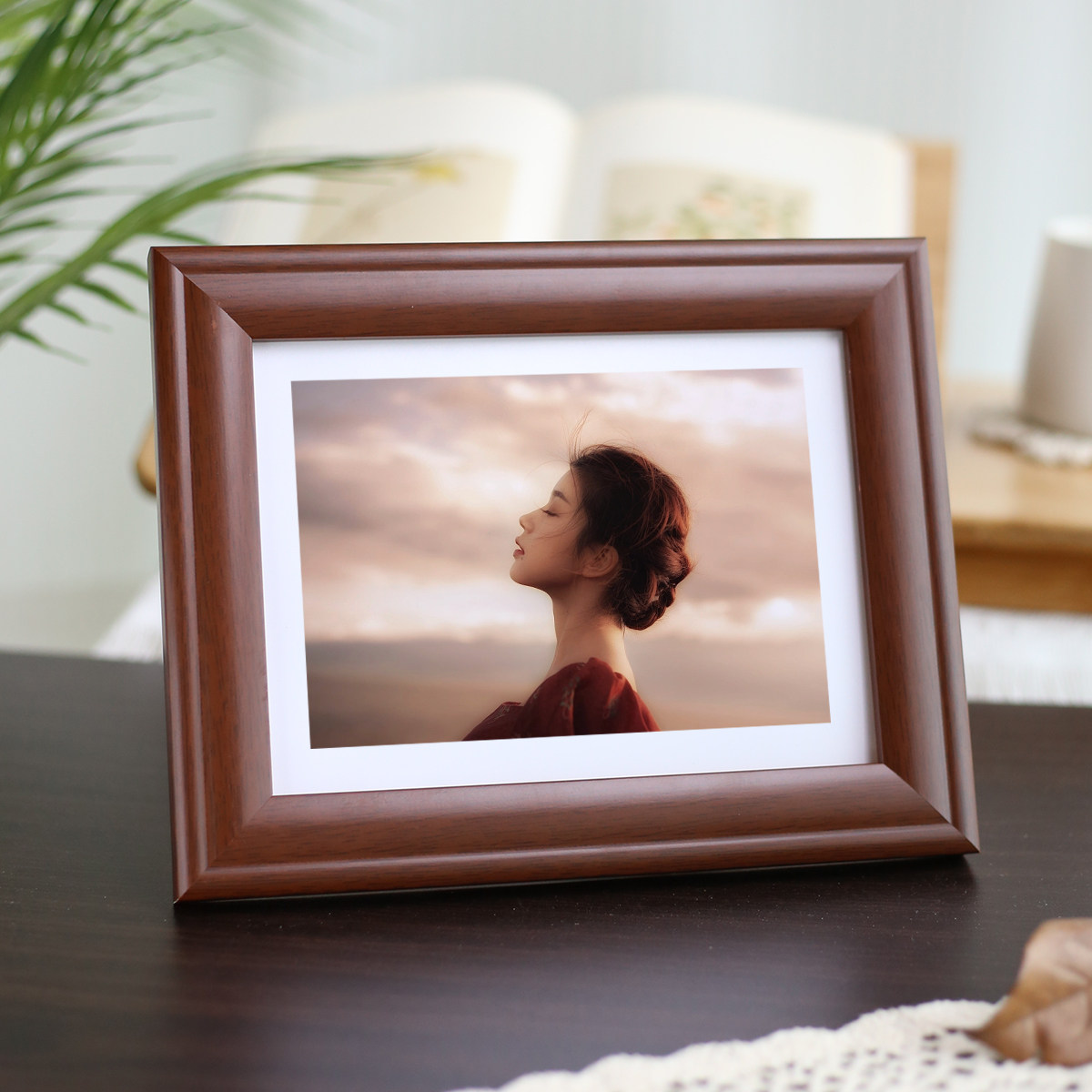 实木相框复古相框摆台美式画框6洗照片8寸定做成摆件挂墙尺寸定制