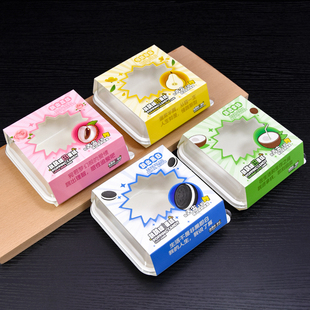 跳跳糖蛋糕包装盒椰子桃子奥利奥荔枝梨子味西点慕斯打包盒子海融