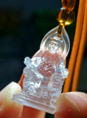 财神老舅 古法琉璃广泽尊者立体佛像吊坠郭天王本命年挂件项链