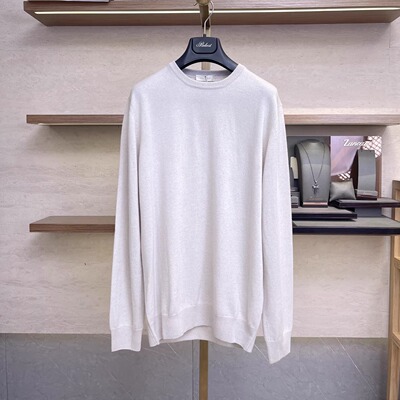 聚鹏名品Panicale 米色圆领针织衫男士意大利男装经典百搭羊毛衫