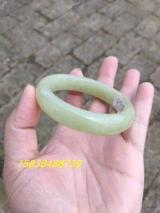 新疆若羌黄口料手镯和田玉黄口玉镯青海黄玉镯子女款宽版白玉手镯