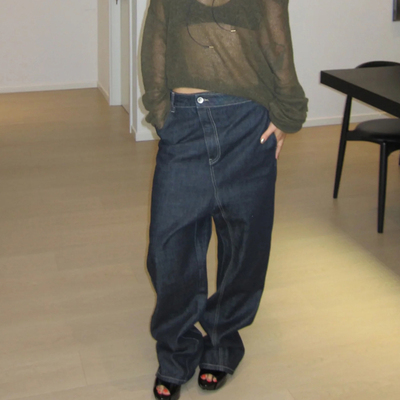 错位落裆原牛牛仔裤KITA01原牛