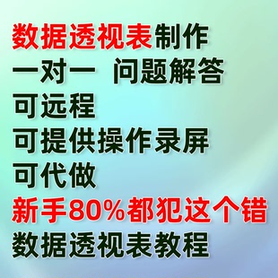 数据透视表教程一对一教学问题解答代做可远程