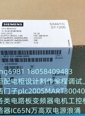 全新6ES7 217-1AG40-0XB0 西门子S7-1200 CPU1217C 6ES7217-1AG40