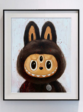 AOCA 拉布布挂画泡泡玛特大天使&大首领三代Labubu公仔潮流装饰画