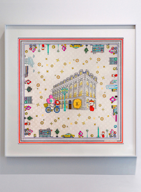 AOCA法式奢侈大牌lv丝巾装饰画 薇薇安的旅行 欧式儿童房卧室挂画