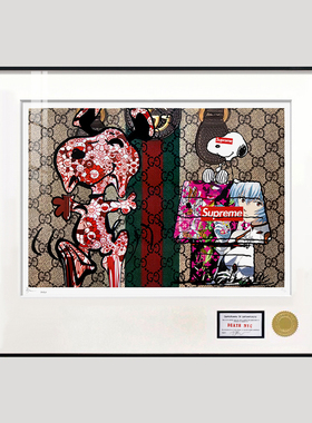 AOCA奥卡 Death NYC限量版签名版画艺术潮画卡通装饰画史努比挂画