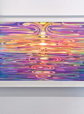 AOCA 黄宇兴版画当代潮流艺术家装饰画餐厅办公室挂画抽象画 日出