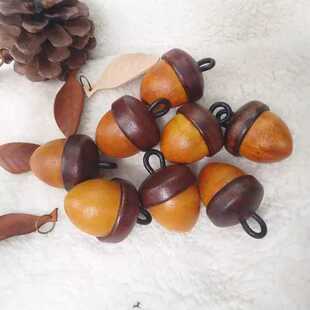 纯手工植鞣革牛皮橡果复古挂件包挂车钥匙扣冰河世纪时代创意礼物