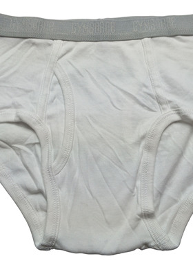哟呼！外贸美单gy 2-8岁男童瘦款灰边白色全棉高腰三角内裤短裤