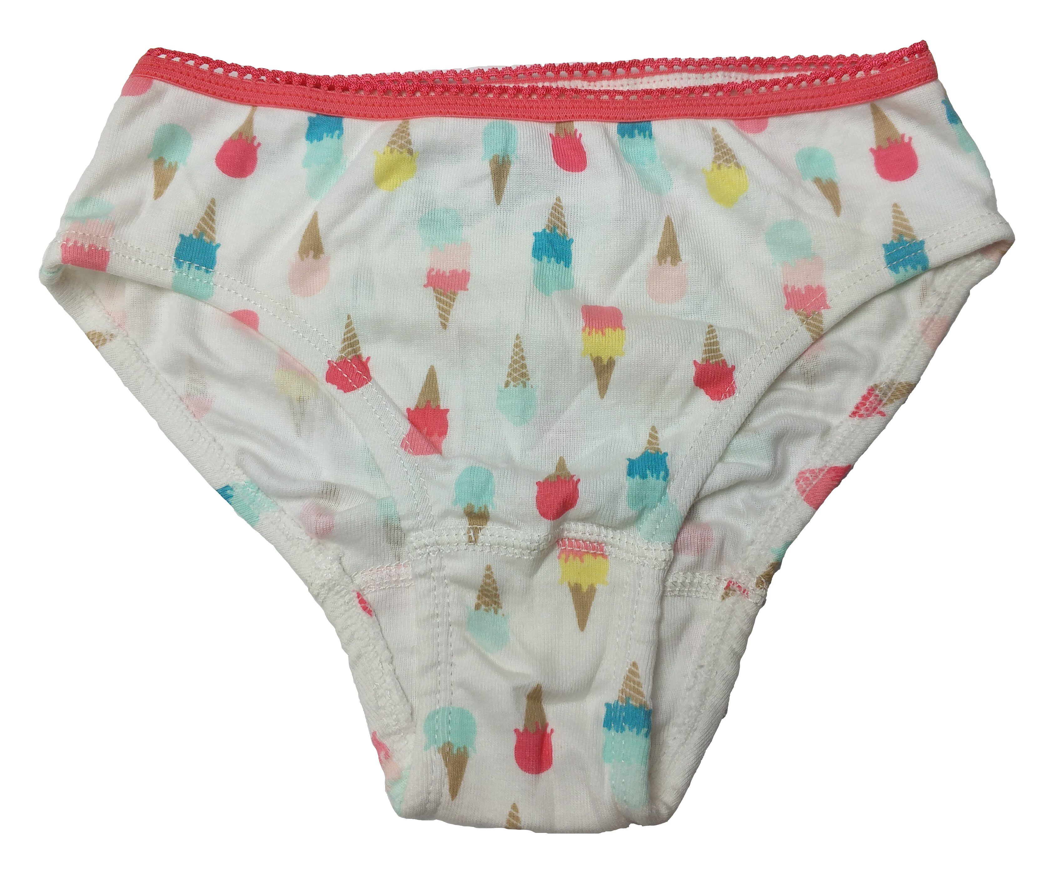 gymboree*5-6岁女童瘦款白色甜筒全棉三角内裤短裤