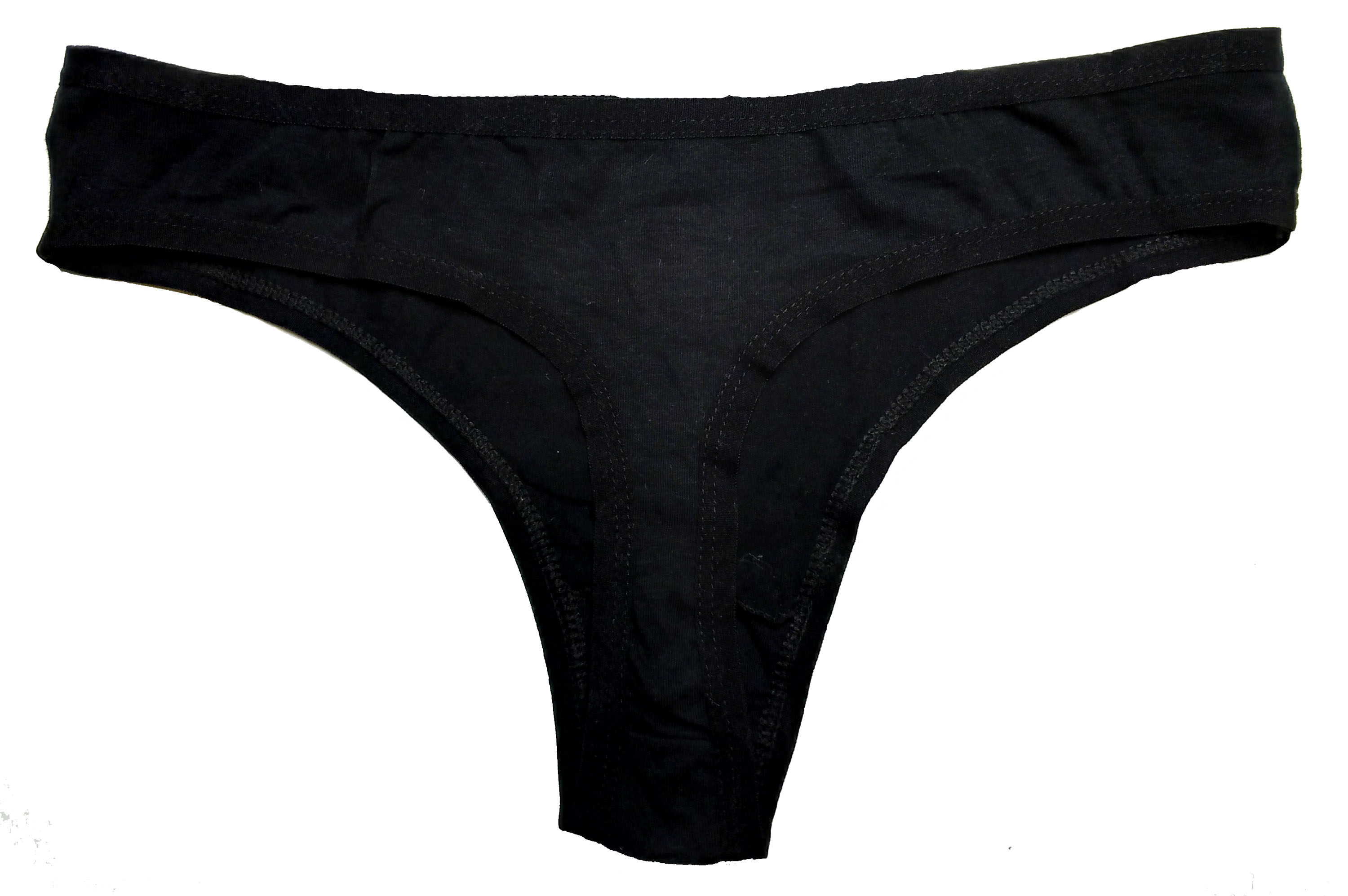 外贸 l码女士黑色全棉三角短裤丁字裤内裤