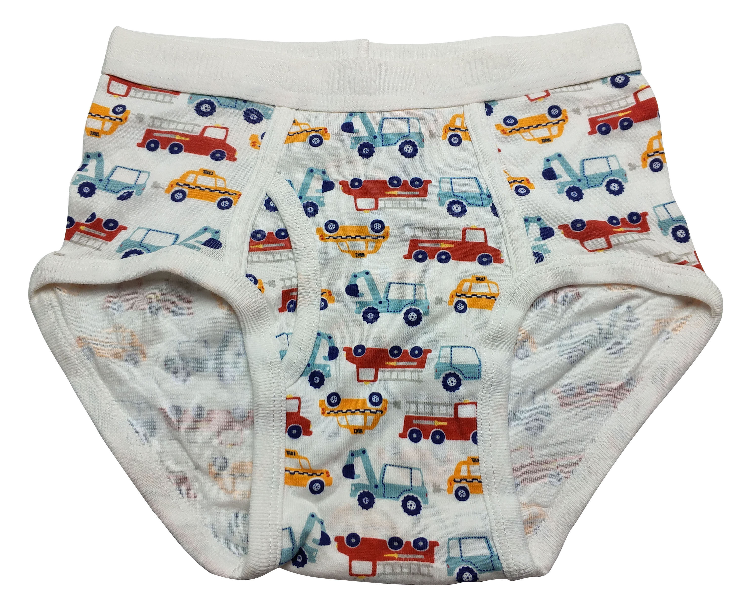 外贸美单gy 1-3岁男童瘦款白色汽车全棉高腰三角内裤短裤