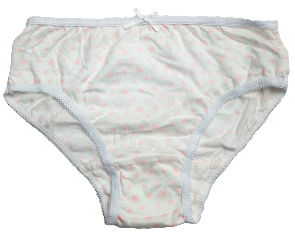 女童瘦款粉白星全棉三角短裤