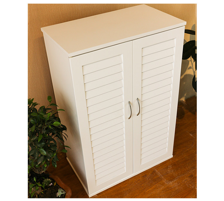 加厚对开门纯松木实木组合式百叶门鞋柜储物柜