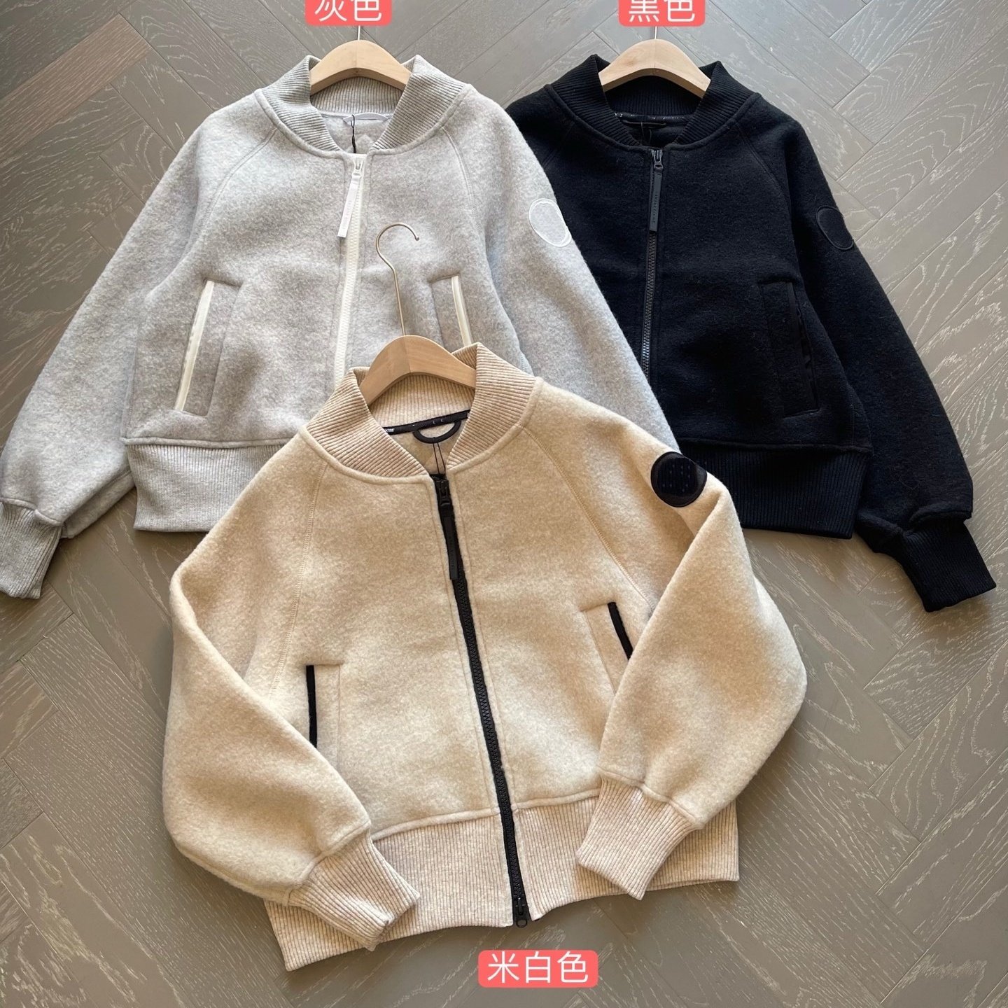 女鹅羊毛抓绒飞行员夹克上衣外套