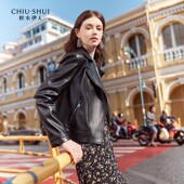 柔软短款 复古机车皮衣女2025冬季 经典 女装 百搭黑色皮外套 新款