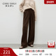 秋水伊人学院风灯芯绒直筒裤 女百搭H型撞色阔腿裤 2025年冬季 新款