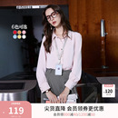 女休闲长袖 秋水伊人时尚 新款 简约显瘦直筒衬衫 打底衬衣 2025年秋装