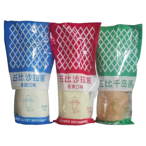 丘比沙拉酱1kg挤瓶香甜 蛋黄 千岛酱汉堡三明治水果蔬菜色拉沙拉