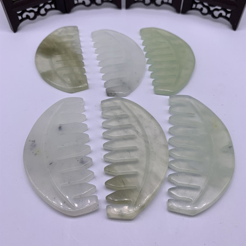 岫玉岫岩玉梳子玉石梳天然