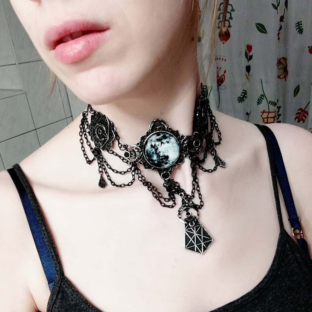 东欧哥特restyle复古满月项链